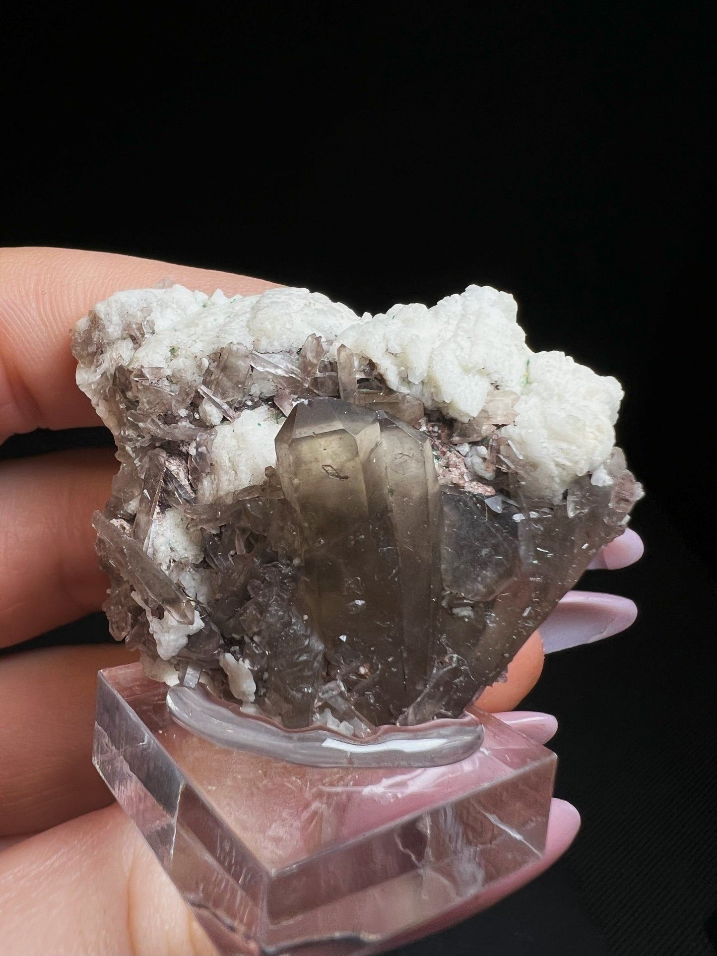 Smoky Quartz On Albite And Microcline From Papachacra, Catamarca, Argentina - Collectors Piece