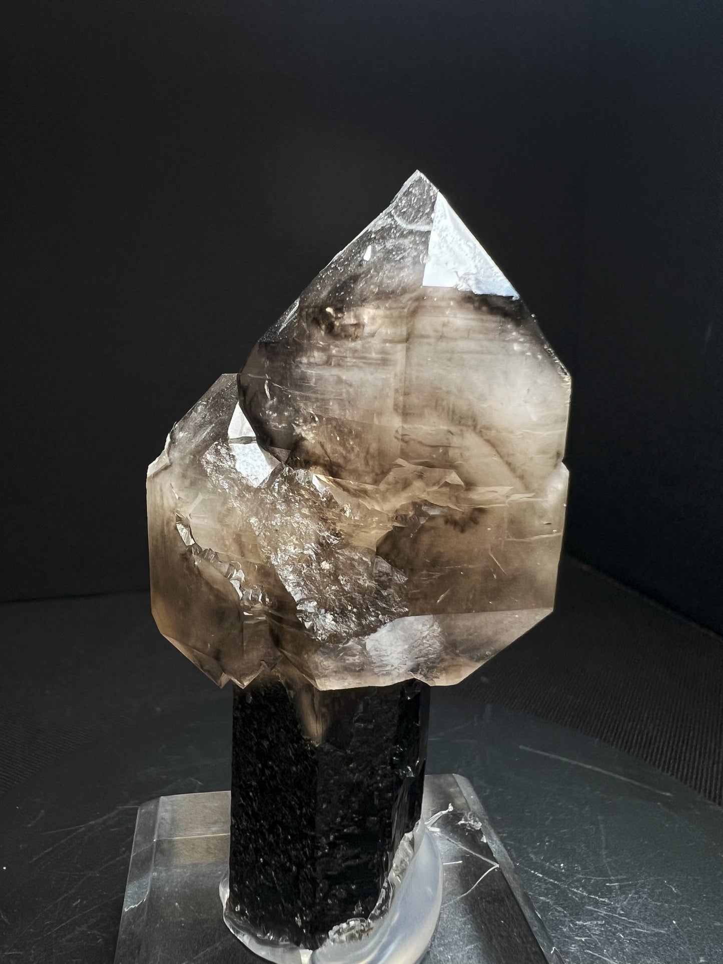 Fully Terminated Smoky Quartz Sceptre From Hallelujah Junction, Nevada (Stand Included) Collectors Piece