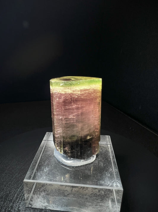 Watermelon Tourmaline On A Stand From Paprok mine, Nuristan, Afghanistan