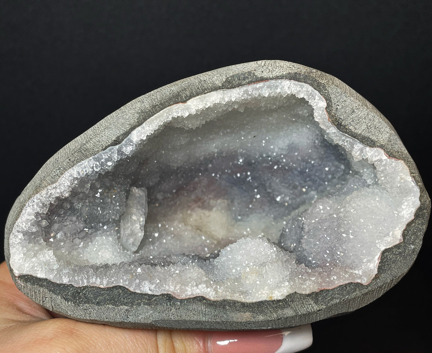 Outstanding Rare Druzy Chalcedony And Apophyllite Geode From Jalgaon District Maharashtra India Collectors Piece Home Décor