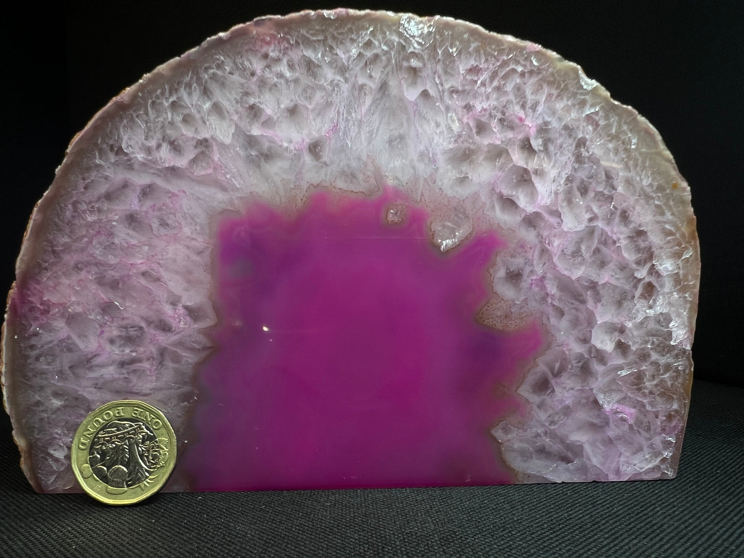 Polished Dyed Pink Agate Geode- Home Decor, Statement Piece