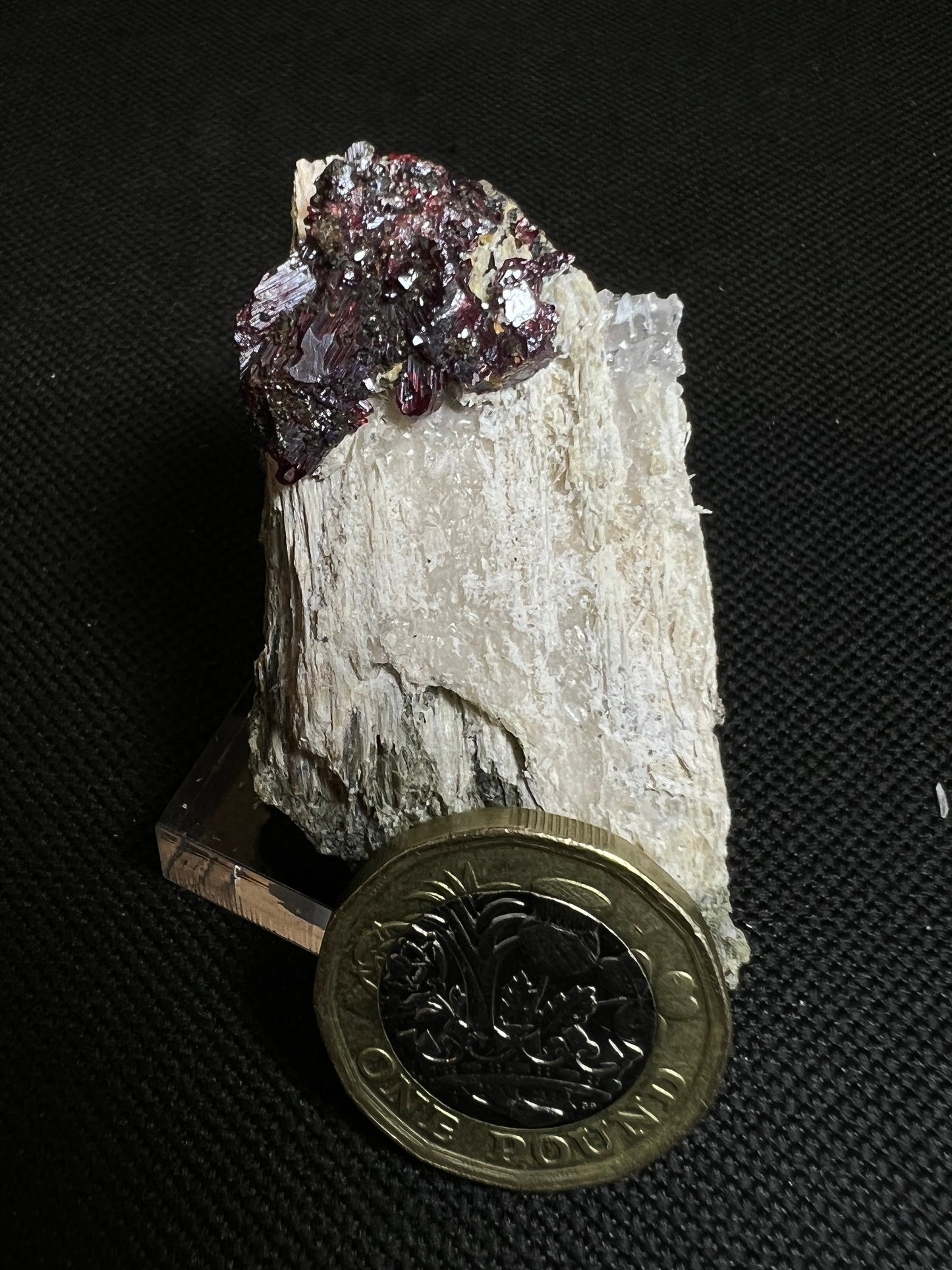 Outstanding Rare Proustite With Skeletal Formation Silver On Calcite From Bouismas Mine, Draa-Tafilalet, Morocco- Collectors Piece