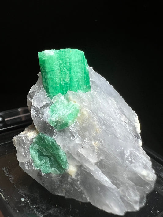 Terminated Emerald In Matrix From Sandawana Mine, Mweza Range, Zimbabwe- Collectors Piece, Crystal Healing, Gemstone (Box Included)