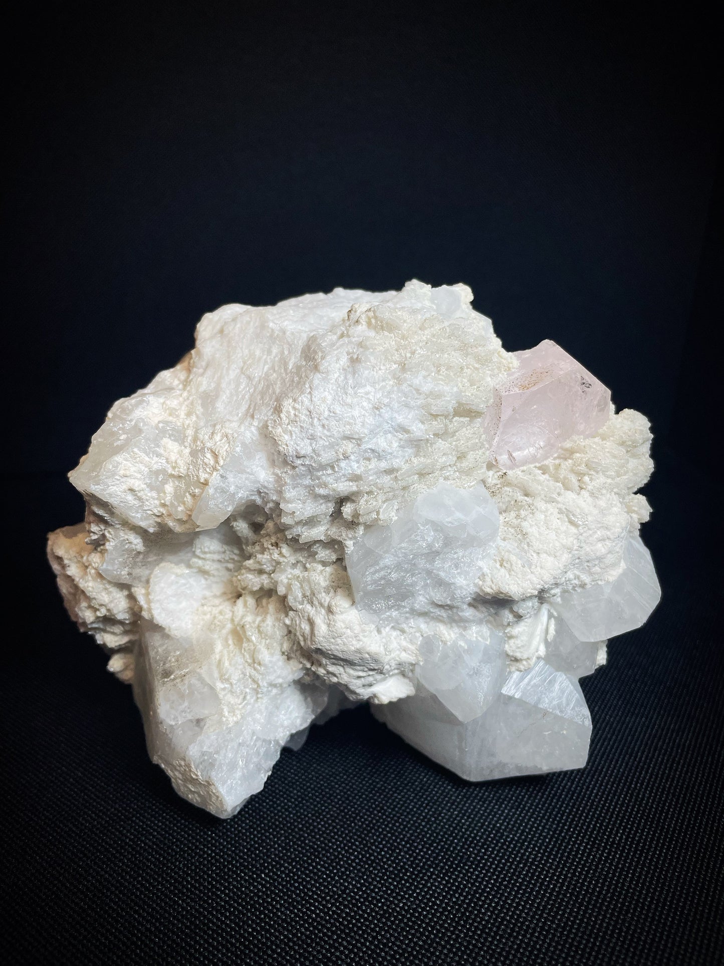 Morganite Perched On Quartz and Mica From Afghanistan