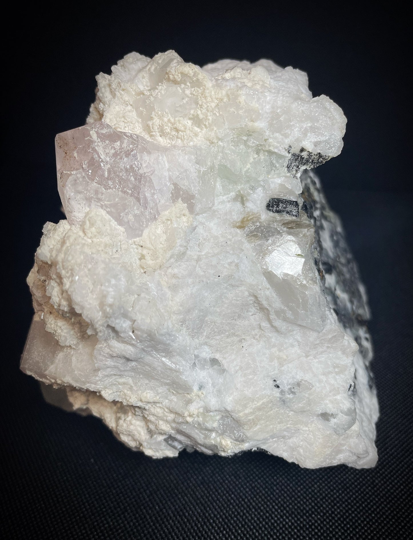 Morganite Perched On Quartz and Mica From Afghanistan