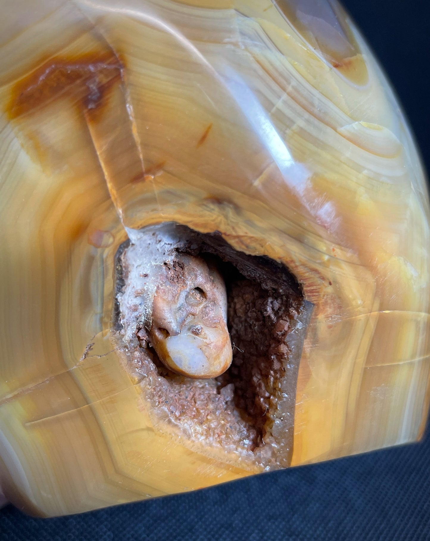 Polished Druzy Carnelian Geode From Madagascar