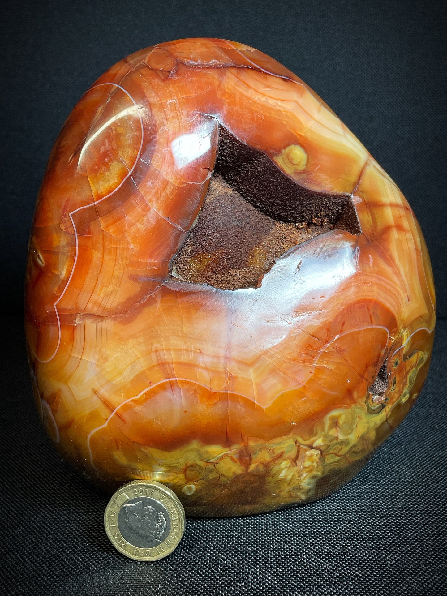 Polished Druzy Carnelian Geode From Madagascar