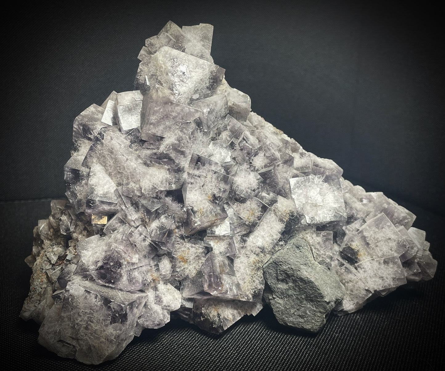 Purple Fluorite Cluster With Galena On Matrix From UK Purple Rain Pocket Mine