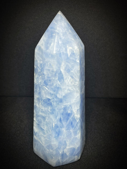 Outstanding Natural Blue Calcite Prism Free Standing Home Décor Statement Piece From Madagascar