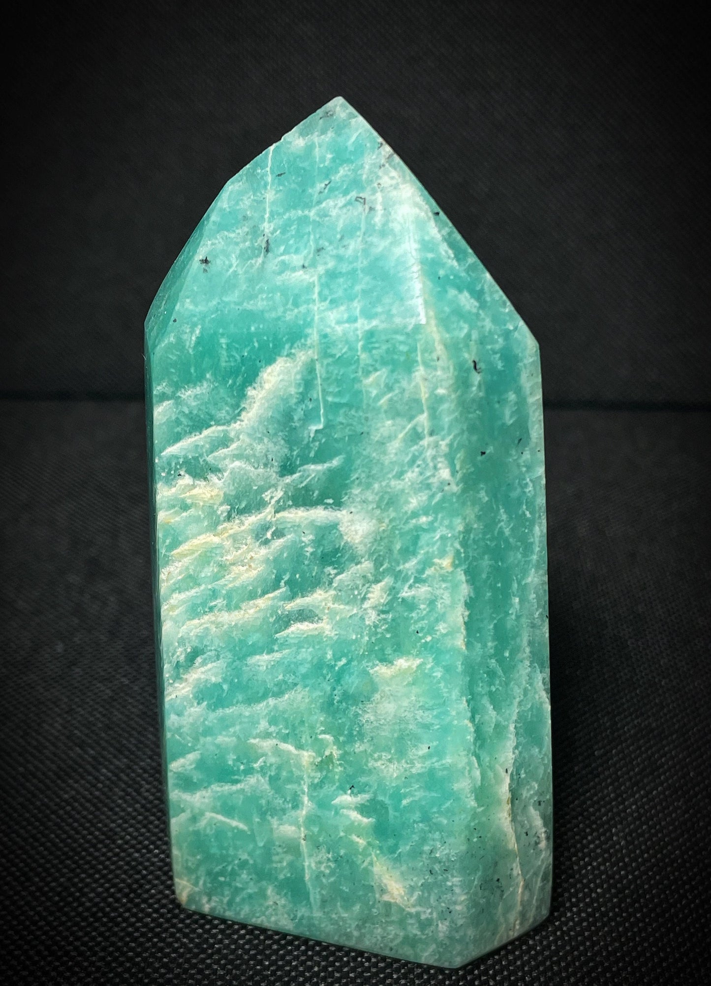 Outstanding Natural Amazonite Prism Free Standing Home Décor Statement Piece