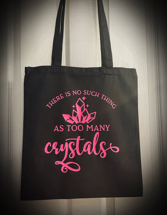 Unique Crystal Quote Pink Tote Bags Perfect Gift (there's no such thing as too many crystals)