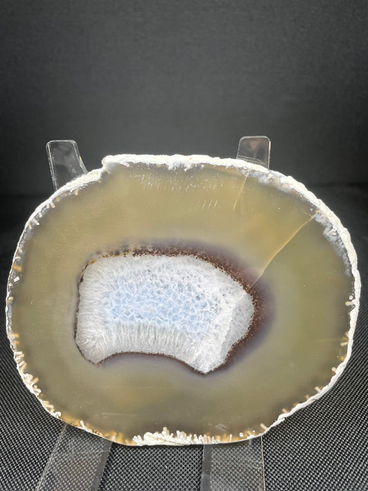 Brown and White Agate slice coaster statement piece home décor
