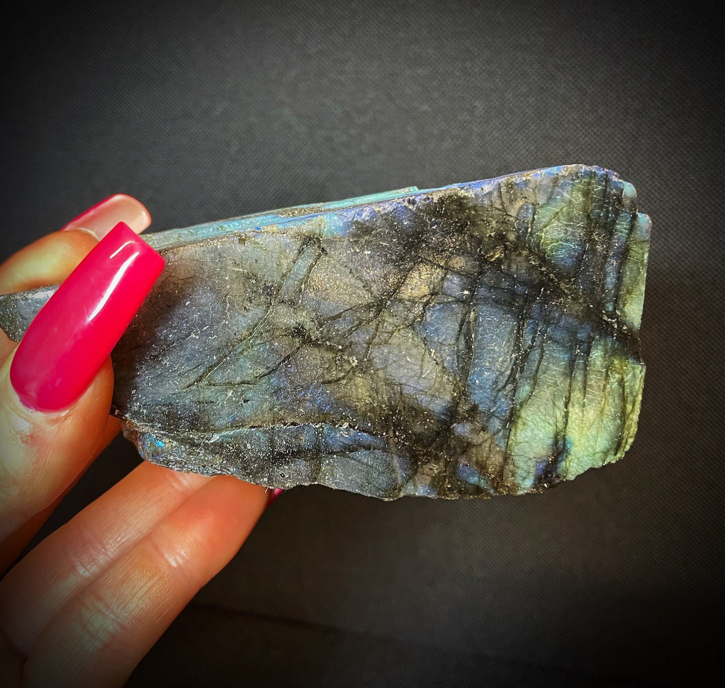 High Quality Half Polished Labradorite Rough Slab Home Décor Statement Piece