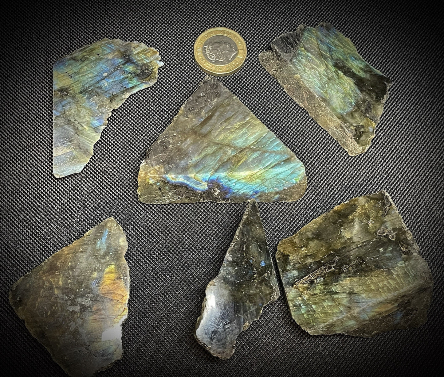 High Quality Half Polished Labradorite Rough Slice Home Décor Statement Piece Sold Individually