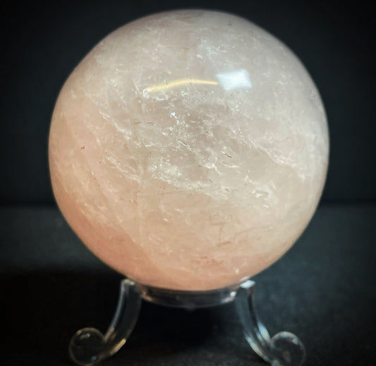 Outstanding Natural Rose Quartz Sphere Home Décor Statement Piece (Stand Included)