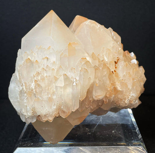 Rare Natural Exceptional Double Terminated Clear/ Pink Quartz Cluster from Madagascar Collectors Piece Statement Piece Home Decor