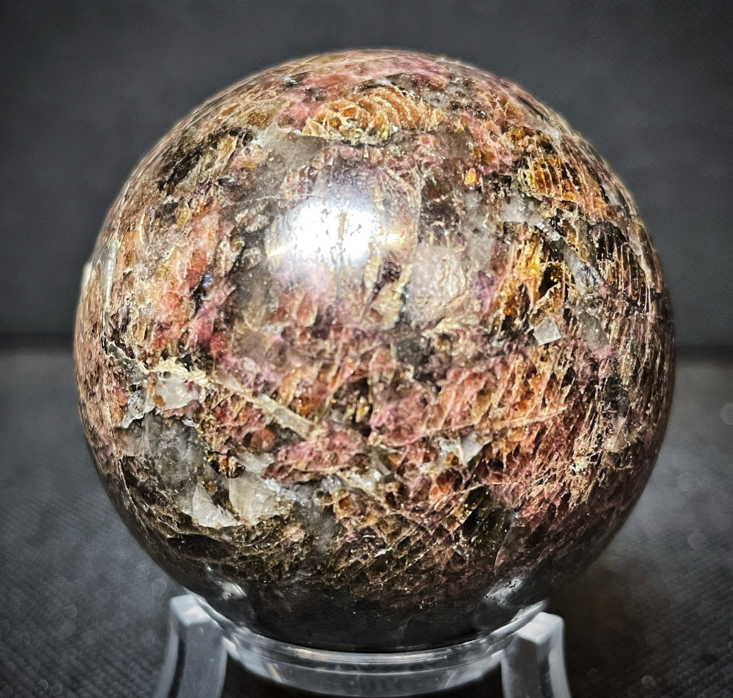 Outstanding Ruby And Tourmaline Sphere - Home Décor Statement Piece