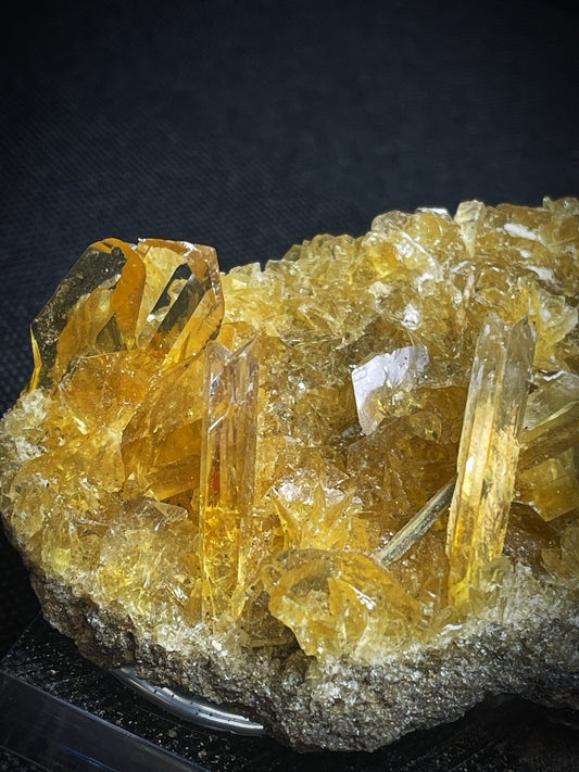 Outstanding Rare Natural Yellow Gypsum Selenite Collectors Piece Statement Piece Stand Included