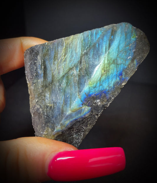 High Quality Half Polished Labradorite Rough Slice Home Décor Statement Piece Sold Individually