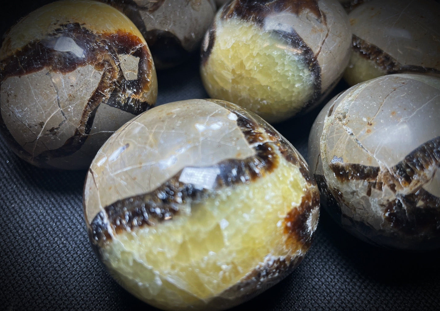 Gorgeous Septarian Palm Stones Bag Home Décor Crystal Healing