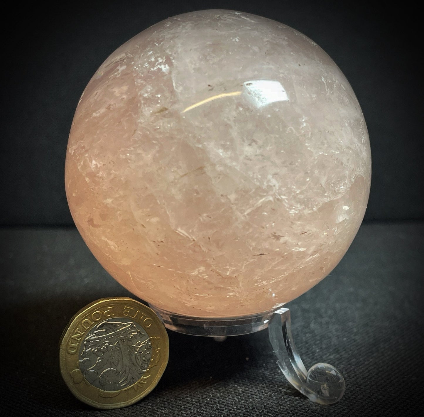 Outstanding Natural Rose Quartz Sphere Home Décor Statement Piece (Stand Included)