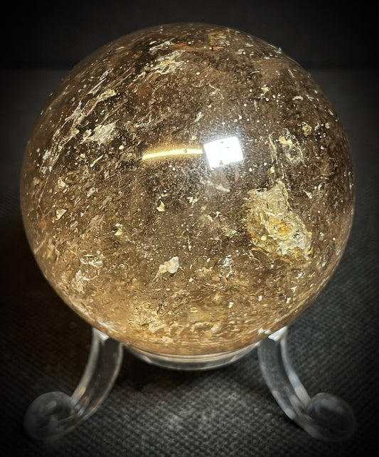 Gorgeous Polished Smoky Quartz Sphere Home Décor Statement Piece (Stand Included)