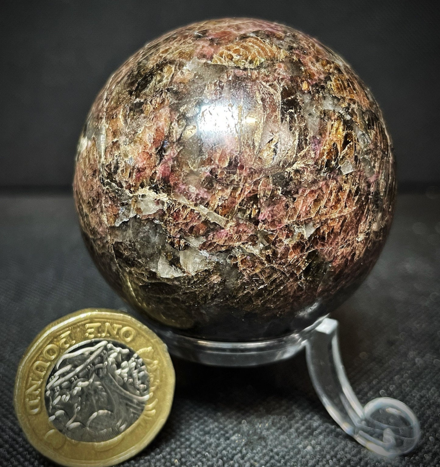 Outstanding Ruby And Tourmaline Sphere - Home Décor Statement Piece