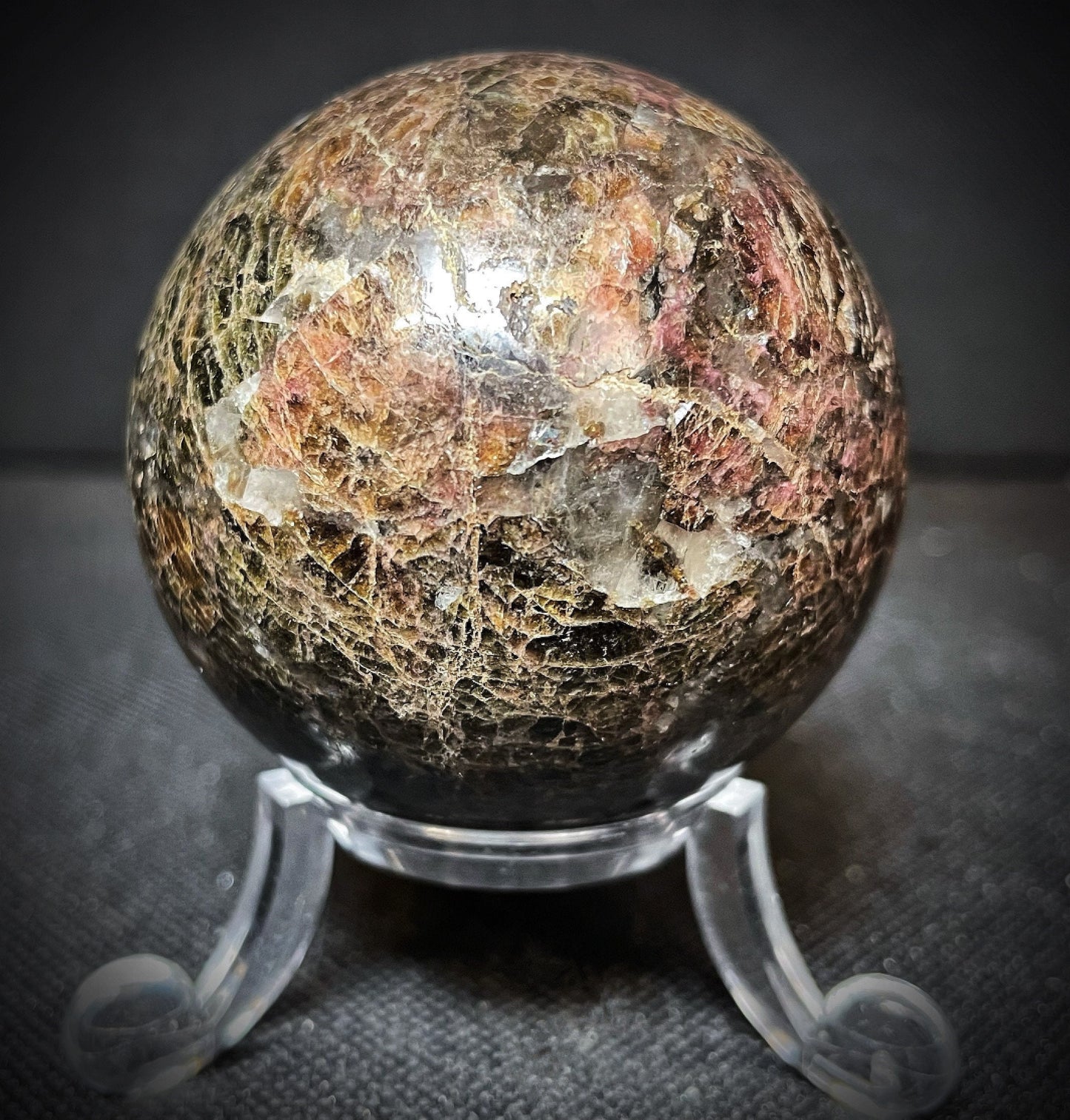 Outstanding Ruby And Tourmaline Sphere - Home Décor Statement Piece