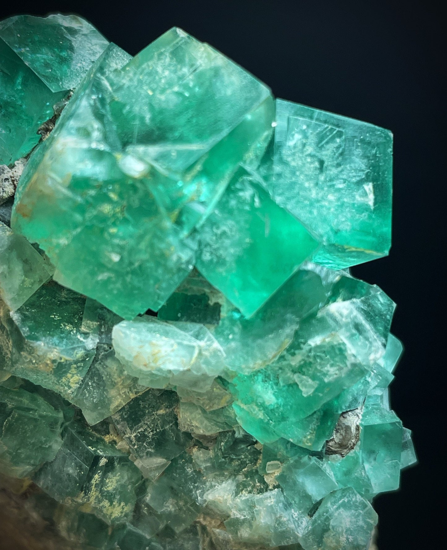 Gorgeous Green Fluorite Cluster And Galena on Matrix From The UK- Collectors Piece