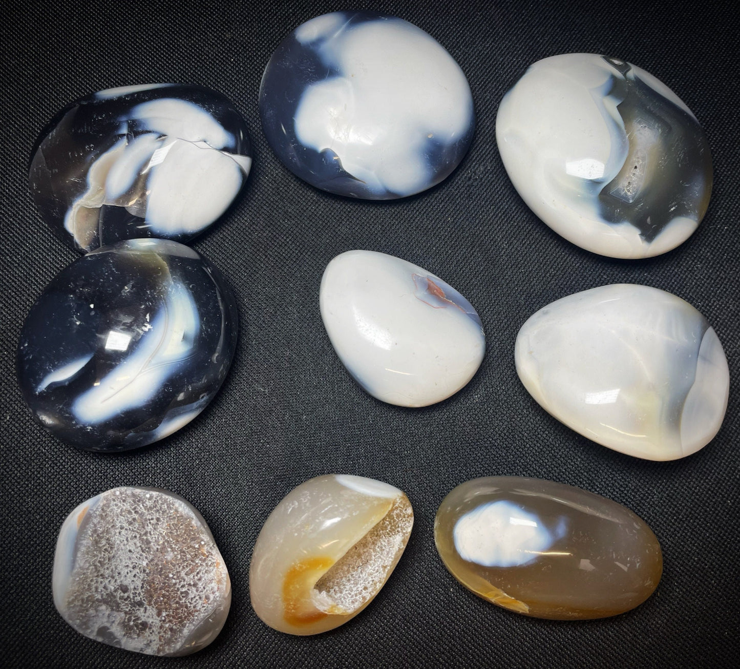 Gorgeous Orca Agate Palm Stones Bag Home Décor Crystal Healing