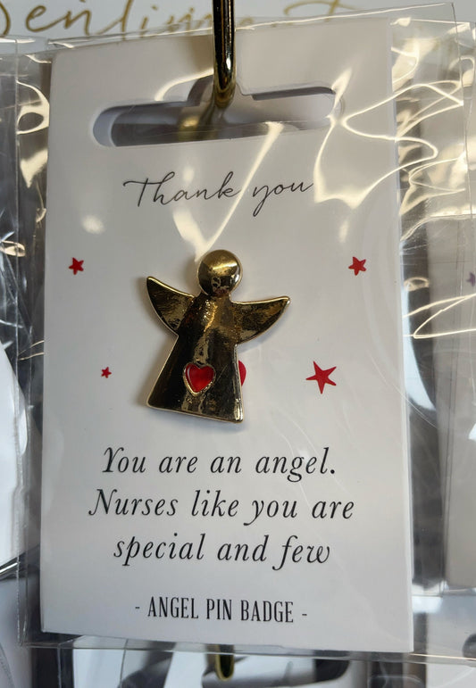 Little Angel Sentiment Pin Badge (Thank you) - Perfect Gift