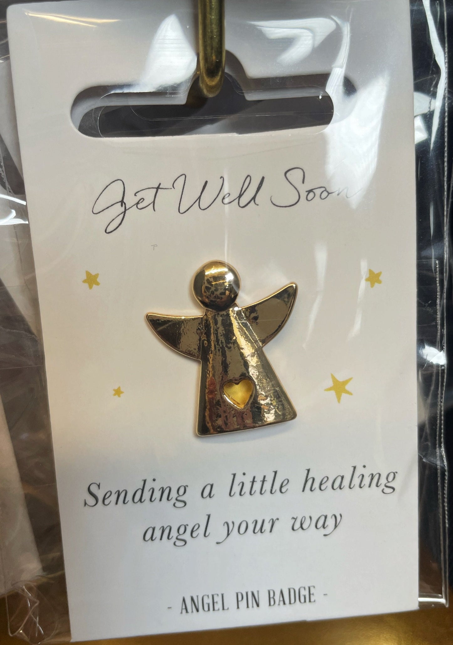 Little Angel Sentiment Pin Badge (Get Well Soon) - Perfect Gift