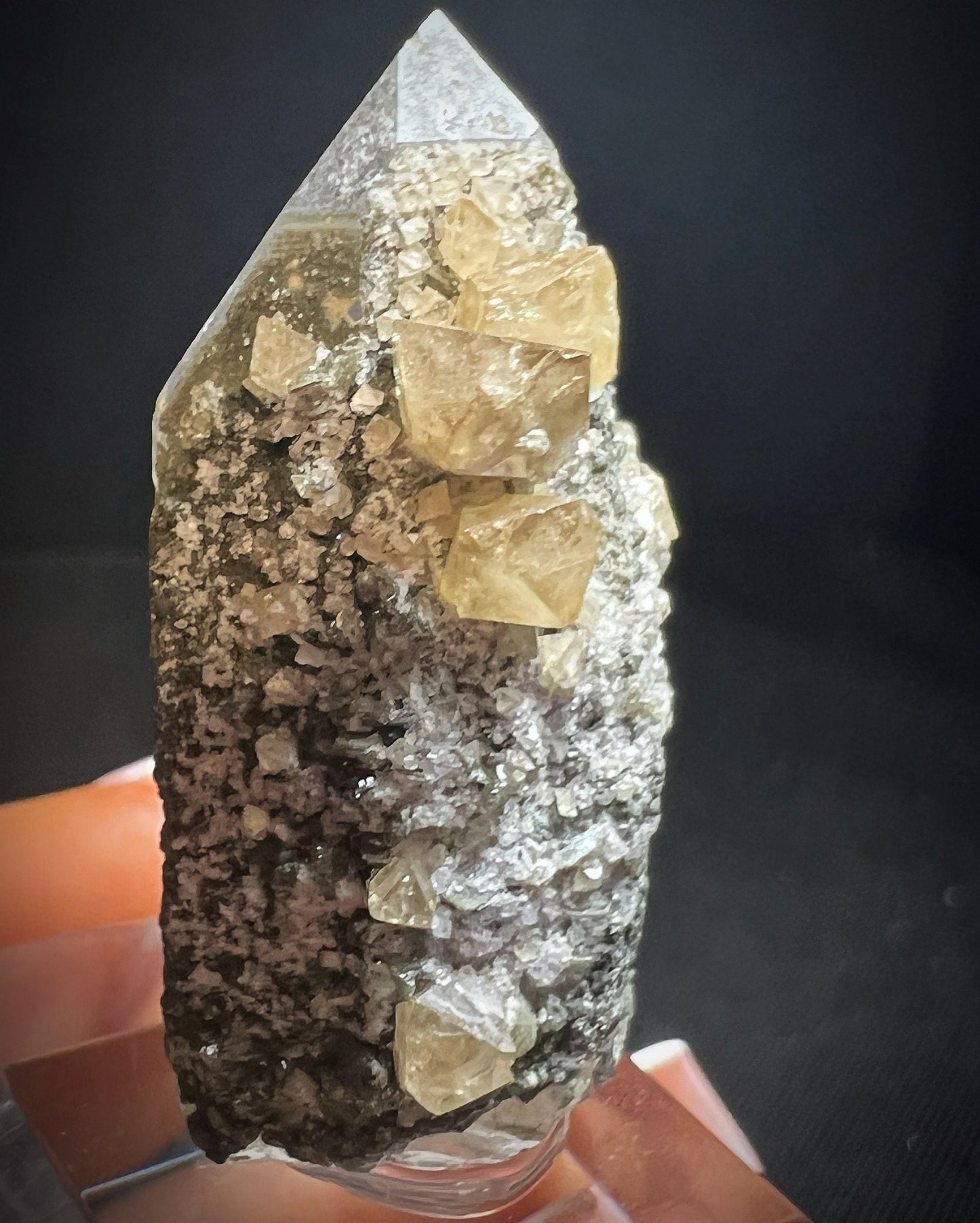 Scheelite On Quartz From Germany (Stand Included) Collectors Piece