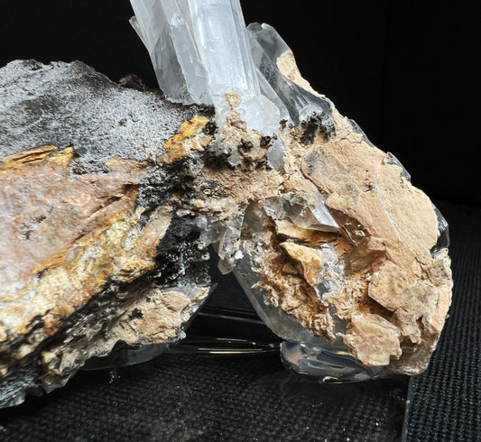 Selenite On Matrix From The Naica Mine Chihuahua, Mexico- Collectors Piece, Statement Piece, Home Décor (Stand Included)