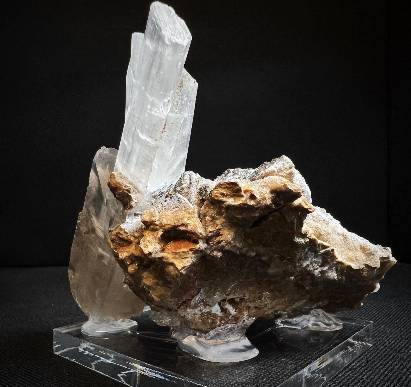 Selenite On Matrix From The Naica Mine Chihuahua, Mexico- Collectors Piece, Statement Piece, Home Décor (Stand Included)
