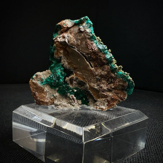 Dioptase With Mimetite From Congo-Collectors Piece, Home Décor, Crystal Healing (Stand Included)