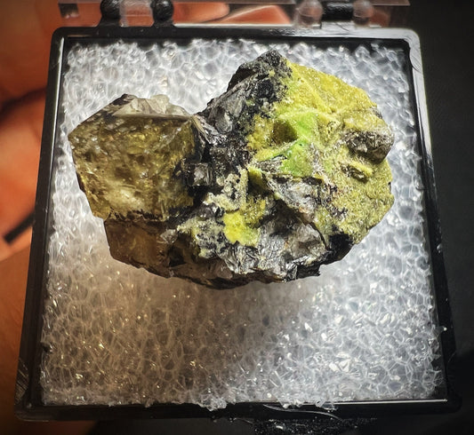 Fluorite, Mimetite And Annabergite Specimen (Box Included) Collectors Piece