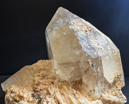 Quartz On Cleavelandite From The Cruzeiro Mine, Minas Gerais, Brazil- Collectors Piece, Home Décor, Gift, Crystal (Stand Included)