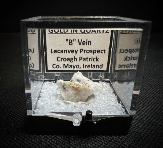 Gold In Quartz From Lecanvey Mine, County Mayo, Ireland- Collectors Piece, Home Décor, Gift (Box Included)