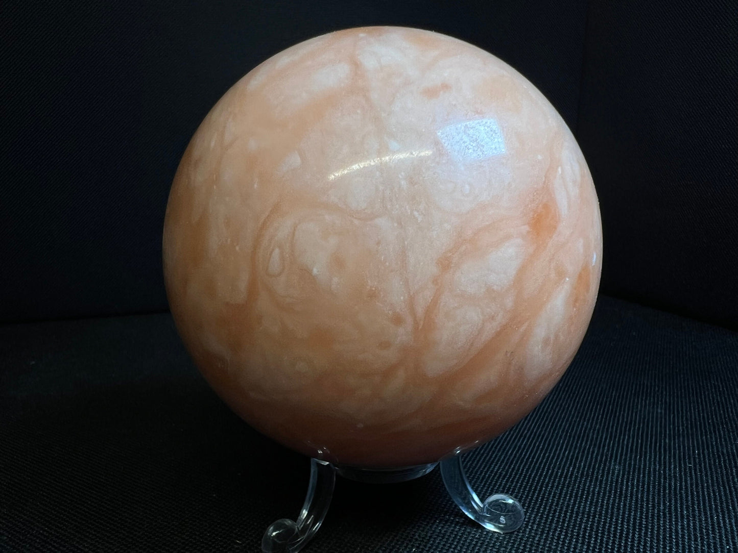 Orange calcite sphere- Home Décor, Statement Piece, Crystal Healing, Gift (Stand Included)