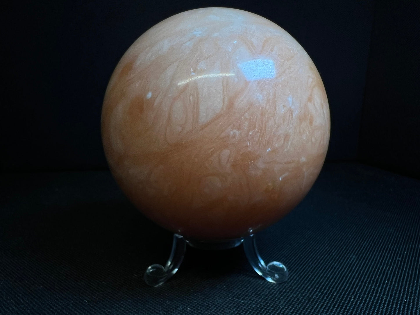 Orange calcite sphere- Home Décor, Statement Piece, Crystal Healing, Gift (Stand Included)