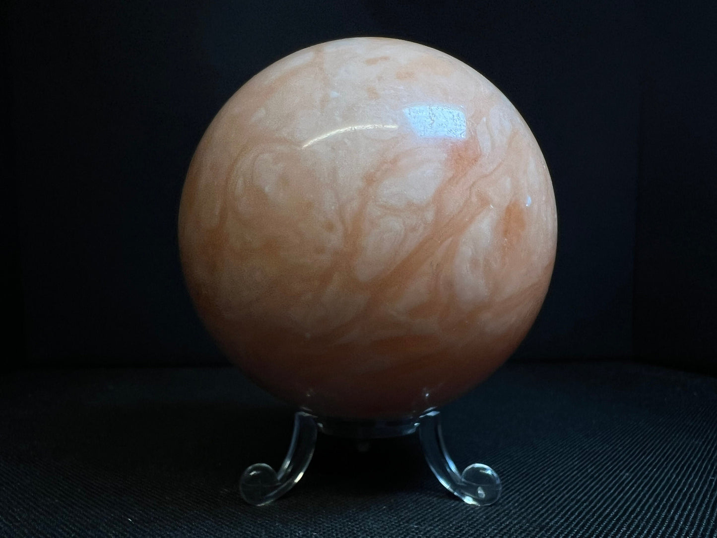 Orange calcite sphere- Home Décor, Statement Piece, Crystal Healing, Gift (Stand Included)