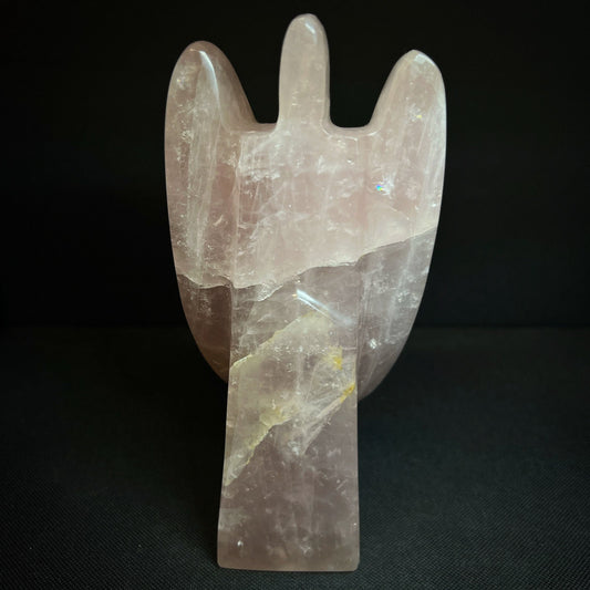 Polished Rose Quartz Angel- Home Décor, Statement Piece, Gift