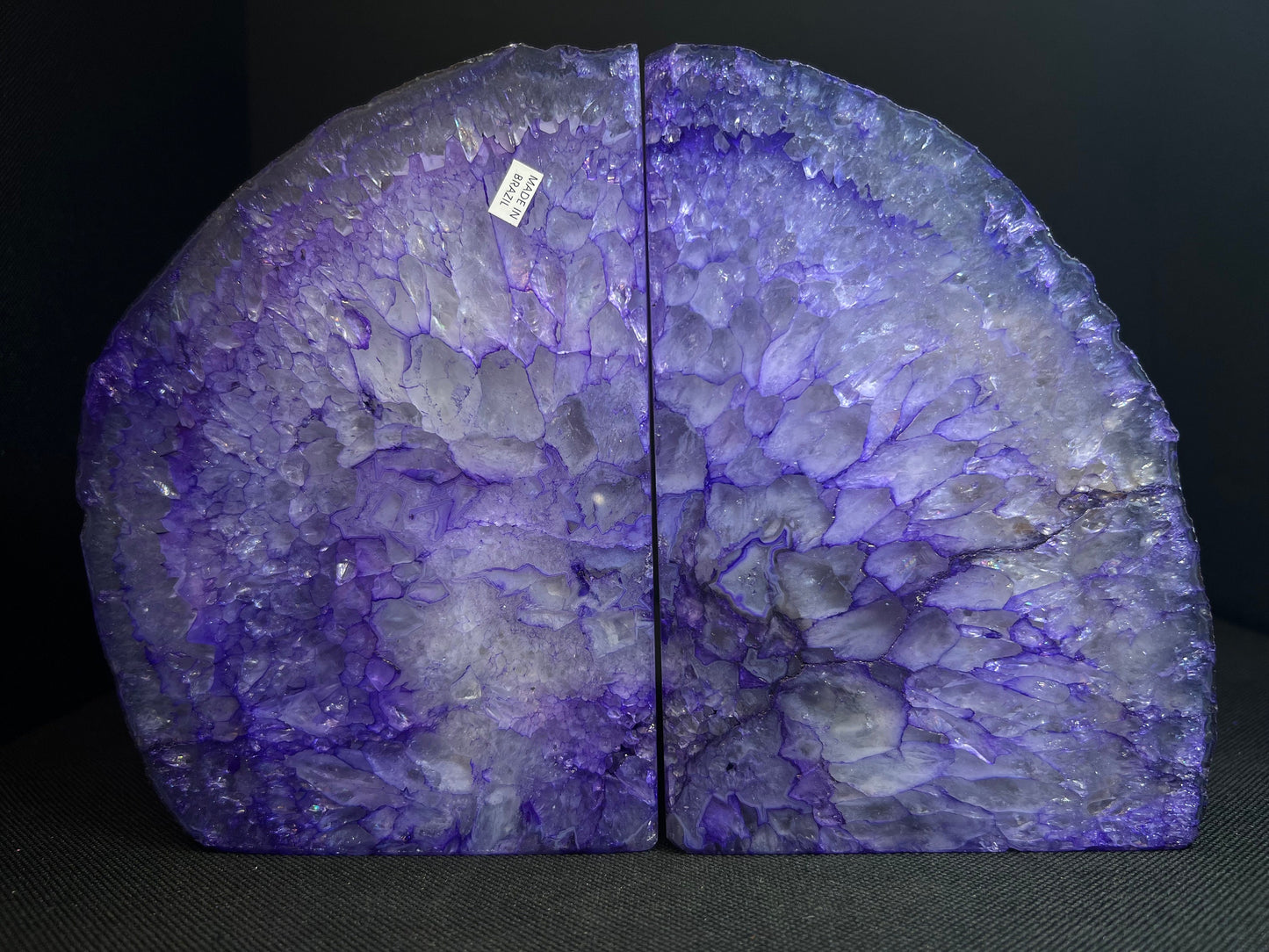 A Pair of Polished Purple Agate Bookends- Statement Piece, Home Décor