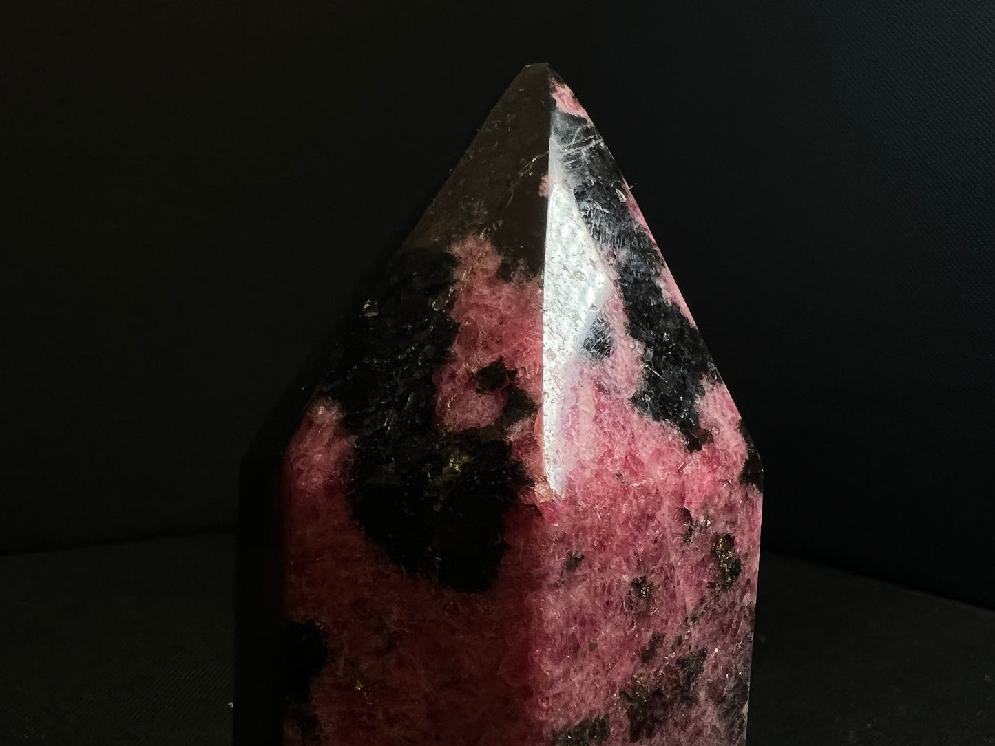 Rhodonite Polished Prism/ Point AA++ - Home Décor, Statement Piece, Crystal Healing