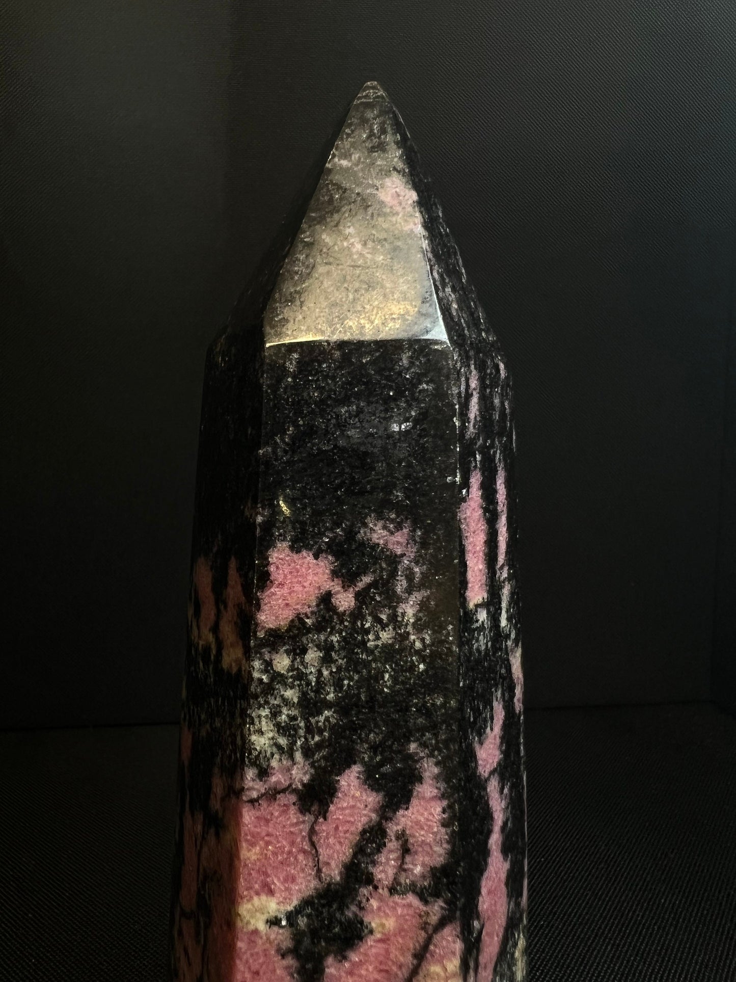 Rhodonite Polished Prism/ Point AA++ - Home Décor, Statement Piece, Crystal Healing