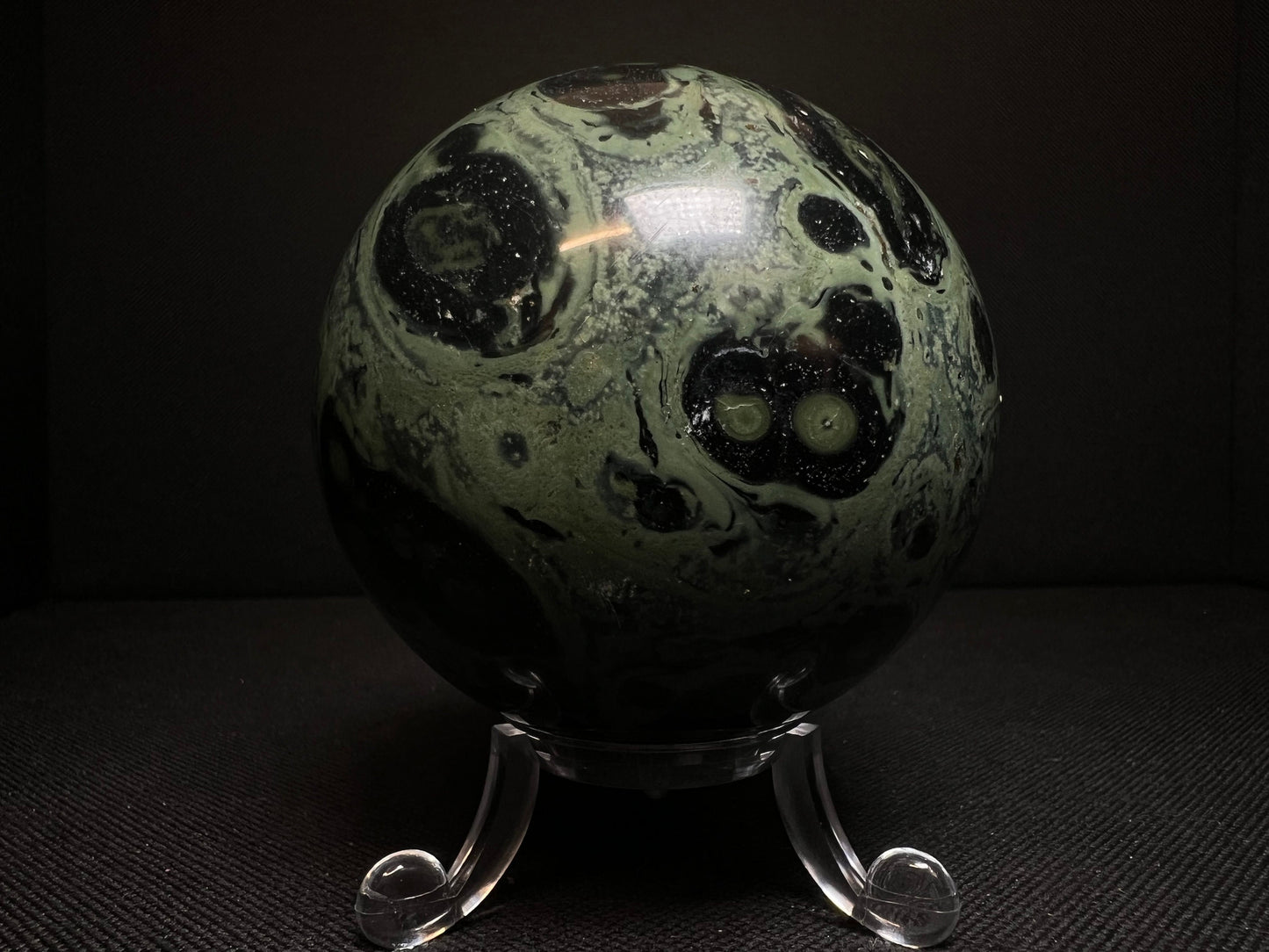 Outstanding Kambaba Jasper Sphere Home Décor Statement Piece (Stand Included)