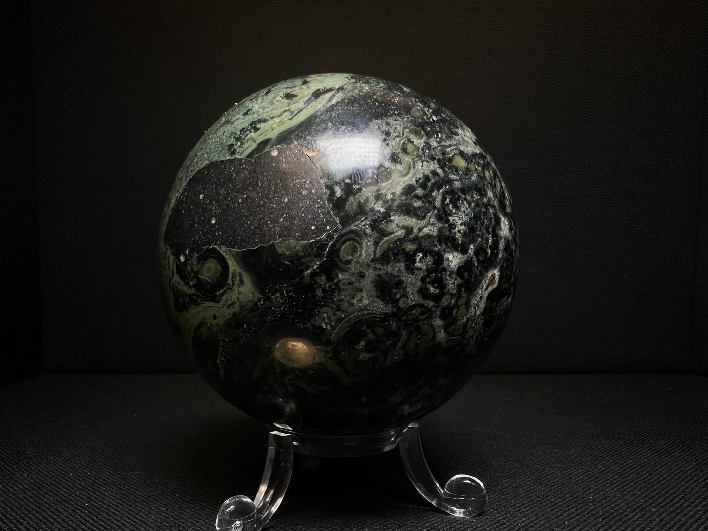 Outstanding Kambaba Jasper Sphere Home Décor Statement Piece (Stand Included)