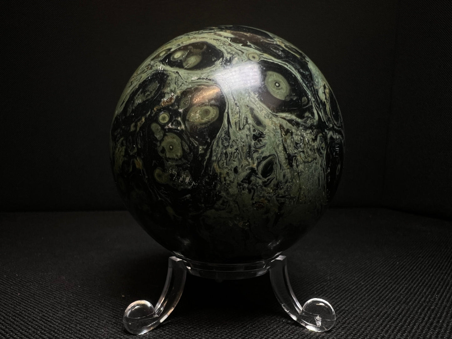 Outstanding Kambaba Jasper Sphere Home Décor Statement Piece (Stand Included)