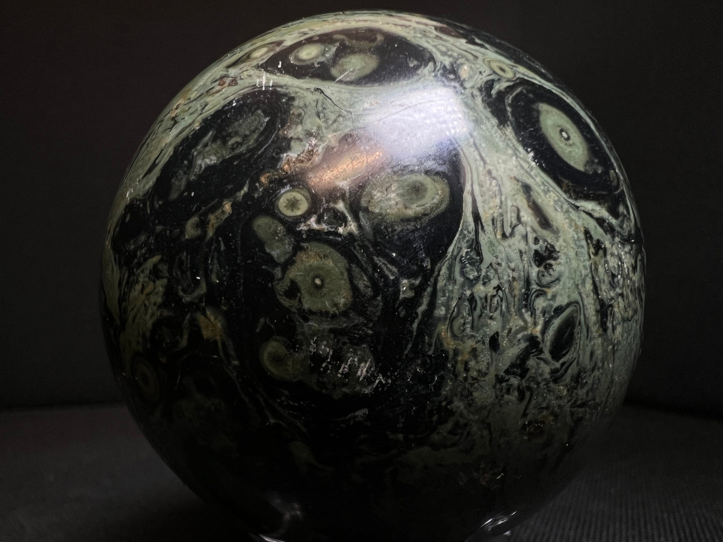 Outstanding Kambaba Jasper Sphere Home Décor Statement Piece (Stand Included)